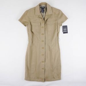 Nautica Womens 100% Linen Shirt Sheath Dress